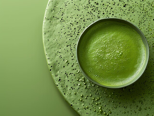 Detailed image of a Japanese matcha green tea, vibrant green color, traditional tea ceremony style, stock photo ,hyper realistic, low noise, low texture