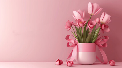 Happy Mother's Day background 3d illustration. Generative AI