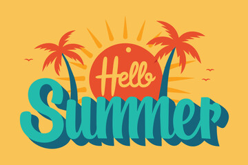 Fototapeta na wymiar Hello Summer design Vector Background