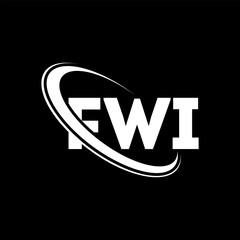 FWI logo. FWI letter. FWI letter logo design. Initials FWI logo linked with circle and uppercase monogram logo. FWI typography for technology, business and real estate brand.