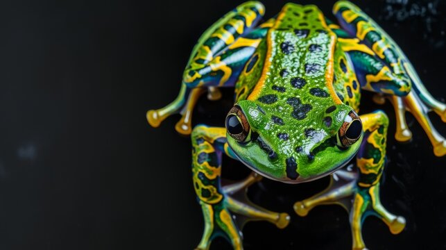 Closeup frog on a white background
