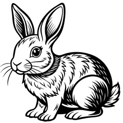 Fototapeta na wymiar cute-rabbit--coloring-page