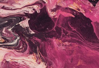 Fluid art abstract dark magenta background. Abstract marble fluid art background. Magenta gradient swirls. Abstract dark magenta backdrop. Retro 90s style - obrazy, fototapety, plakaty