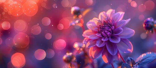 Close-up view of a vivid purple flower in sharp focus against a blurred background, showcasing intricate details and vibrant colors.