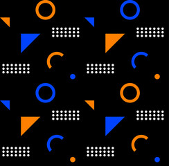 Retro pop patterns. black background