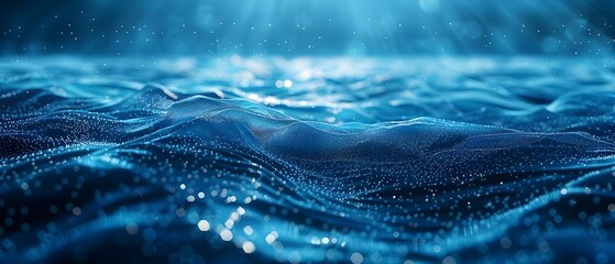 Blockchain Waves: The Rhythmic Guardians of Marine Life. Concept Marine Life, Blockchain Technology, Ocean Conservation, Environmental Protection - obrazy, fototapety, plakaty