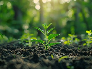 Eco-friendly Growing Solutions seedlings in the middle of the field