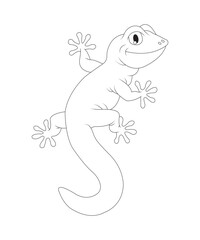 Chameleon coloring  page for kids and adults black and white coloring book page