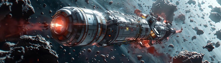 Space Junk Collector Station, SciFi, Space Photography, Orbital Cleanup Environment , 3D illustration