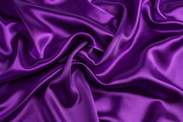 Obraz premium Purple silk fabric with waves and folds, isolated on a purple background