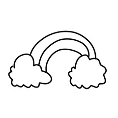 Rainbow and clouds icon.. Line style.