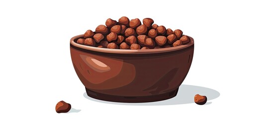 A bowl of nuts, a nutritious and natural food, displayed on a white background. Perfect for snacking or incorporating into recipes for added flavor and texture