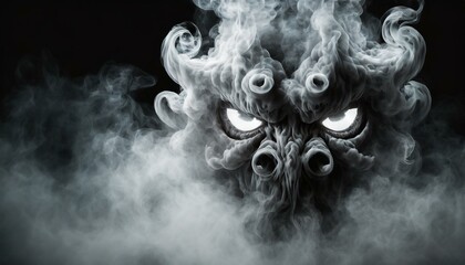 face of a vampire wallpaper Monster face made out of smoke  AI illustration