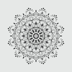 Black and white mandala ornamental pattern, floral mandala ornament