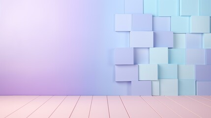 Colorful wall with blocks, indoors, creativity, modern, blue