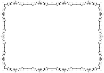 A5 frame, black vintage lines on a white background.