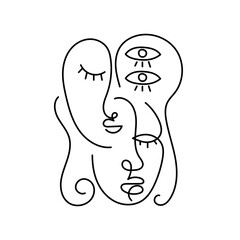 Abstract Line Art Face