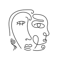Abstract Line Art Face
