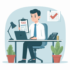 Online tax concept illustration