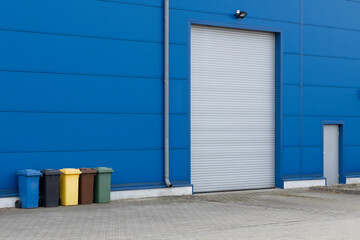 Blue Warehouse Wall and Shutter