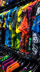 Fototapeta na wymiar Bold and Vibrant Collection of Colorful Motocross Jerseys