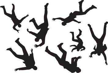 People Falling From Sky Silhouettes People EPS Vector People Clipart
