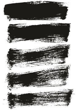 Hand Drawn Flat Paint Brush Thick Long Background High Detail Abstract Vector Background Set 