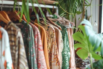 Assorted Shirts Hanging on Clothing Rack