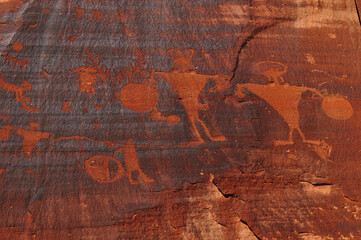 Fremont Culture Petroglyphs at the Potash Road, Moab, Utah, Southwest USA.