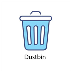 Dustbin  Icon Symbol vector graphics.