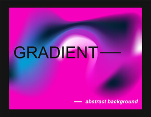 Abstract gradient background with smooth blur shapes.Blue, purple,black and pink color.Copy space.Wavy liquid gradient mesh.Grapic design.Vector.