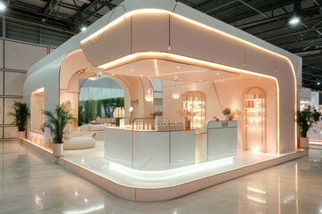 Luxury interior booth of cosmetic product