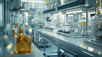 A state-of-the-art pharmaceutical formulation optimization laboratory with formulation scientists' workstations and process optimization tools