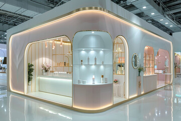 Luxury interior booth of cosmetic product