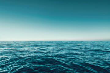 The ocean is calm and blue, with no visible waves