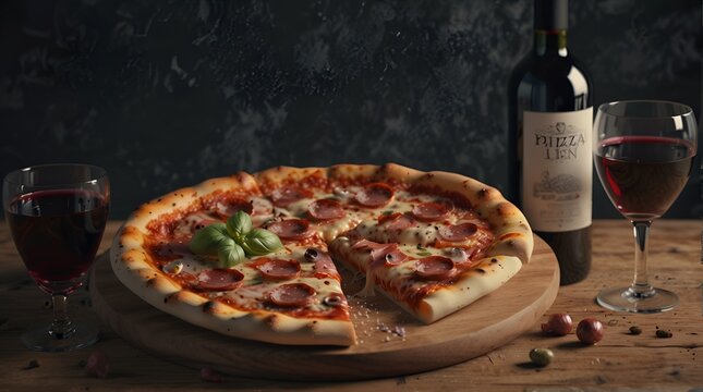 Pizza und Wein. Generative AI Technologie