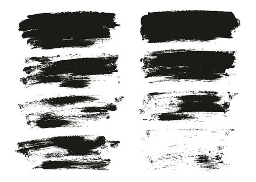 Hand Drawn Round Sponge Thin Artist Brush Long Background High Detail Abstract Vector Background Set 