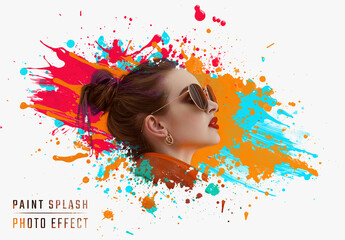 Paint Brushes Art Photo Effect Mockup. Generative Ai - obrazy, fototapety, plakaty