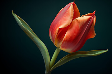 A tulip branch, macro photography
