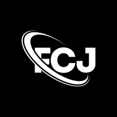 FCJ logo. FCJ letter. FCJ letter logo design. Initials FCJ logo linked with circle and uppercase monogram logo. FCJ typography for technology, business and real estate brand.