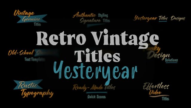 Yesteryear Vintage Retro Insignia Badges Titles Animation