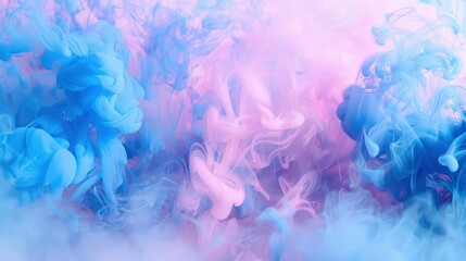 A close-up shot of billowing clouds of colorful smoke, blending together in a hypnotic display of hues and patterns. - obrazy, fototapety, plakaty