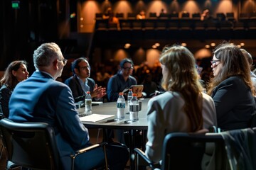 Panel discussion featuring industry experts sharing insights and expertise on a specific topic relevant to the B2B audience