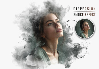 Smoke Dispersion Photo Effect Mockup. Generative Ai - obrazy, fototapety, plakaty