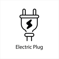 Obraz premium Electric Plug Icon Symbol vector graphics.