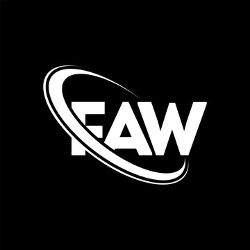 FAW logo. FAW letter. FAW letter logo design. Initials FAW logo linked with circle and uppercase monogram logo. FAW typography for technology, business and real estate brand.