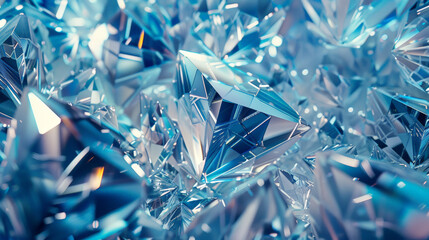abstract background with triangles, crystals, blue