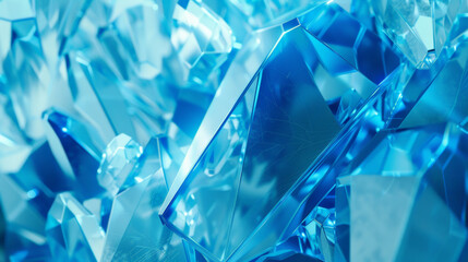 abstract background with triangles, crystals, blue