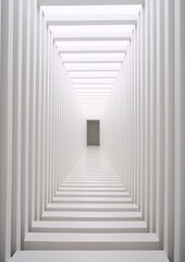Obraz premium A white architectural tunnel, receding into the distance. 