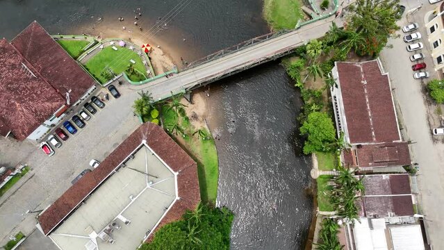River on the nature and city